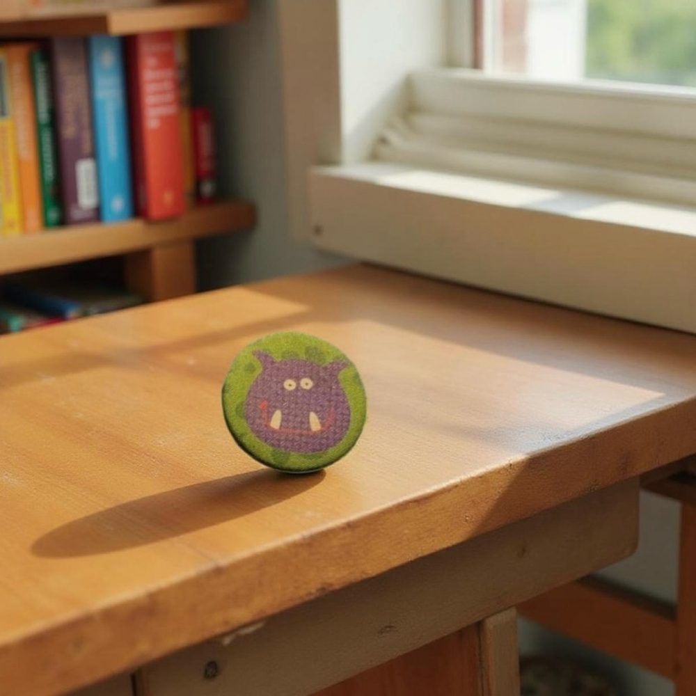 𝒮𝒶𝓁ℯ ✮ Authentic Paperchase Monster cloth pin badge button 2010s Y2K Retro